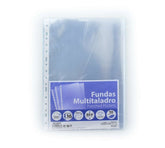 BOLSA 10 FUNDAS CRISTAL MULTITALADRO TAMAÑO FOLIO 80 MICRAS | 10 UNIDADES | (FRAGA)